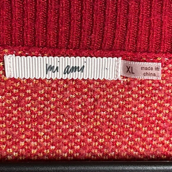 🌼 XL JOSELYN CREW NECK PULLOVER DAISY FLORAL SLIGHT CROP SWEATER Y2K STYLE RED - Picture 8 of 9